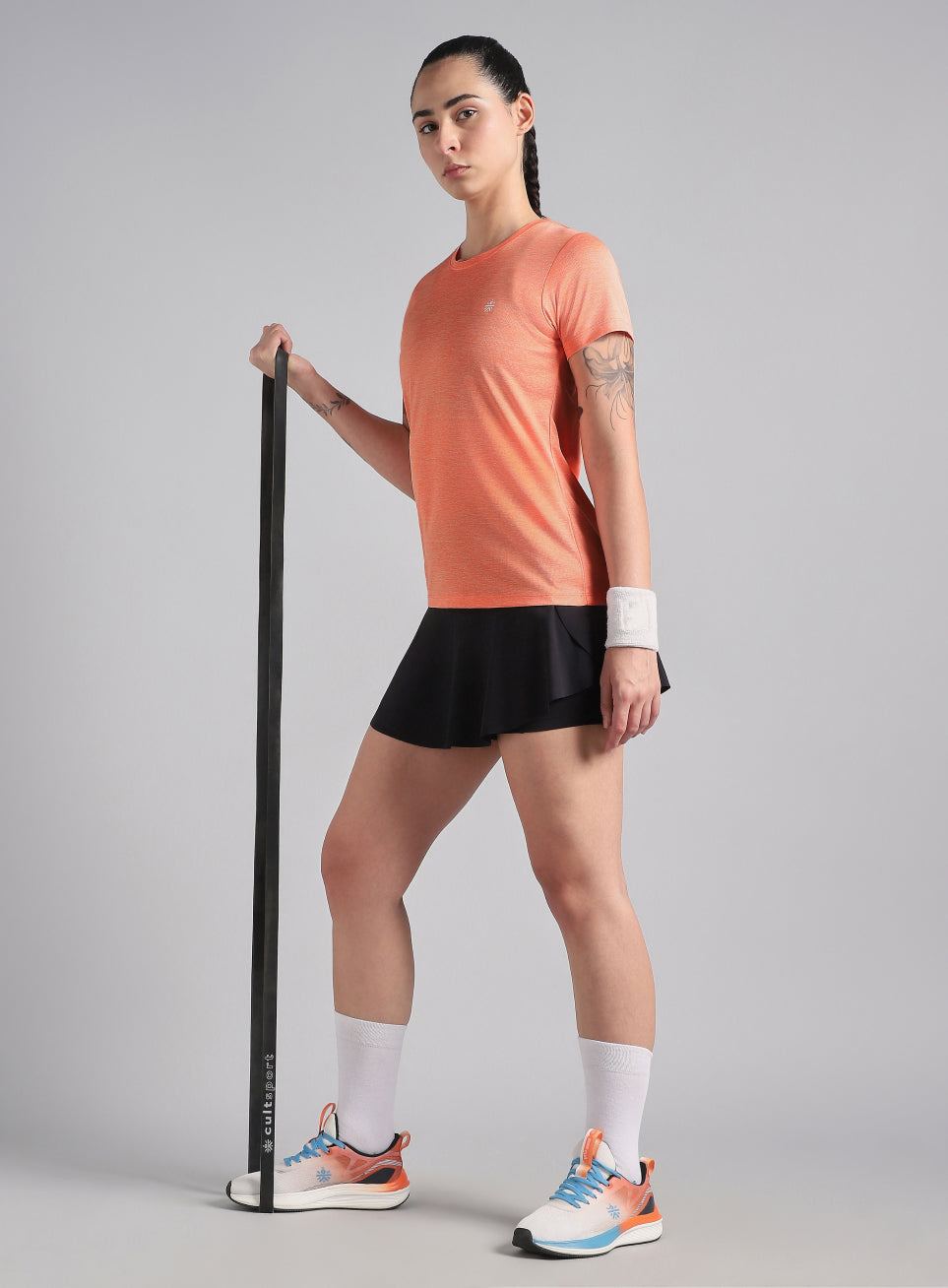 Women's Peach Textured Active T-Shirt