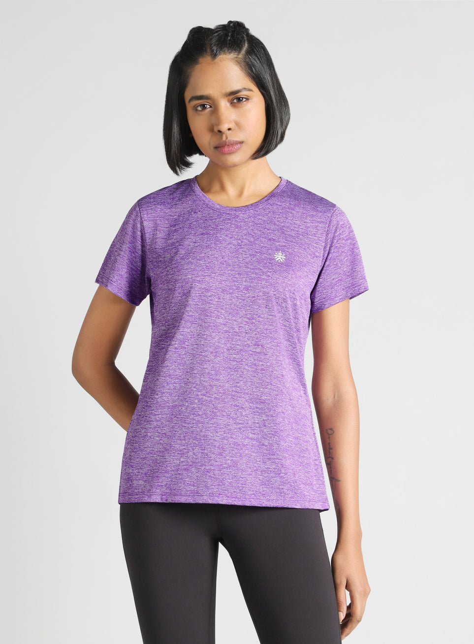 Women's Purple Textured Active T-Shirt