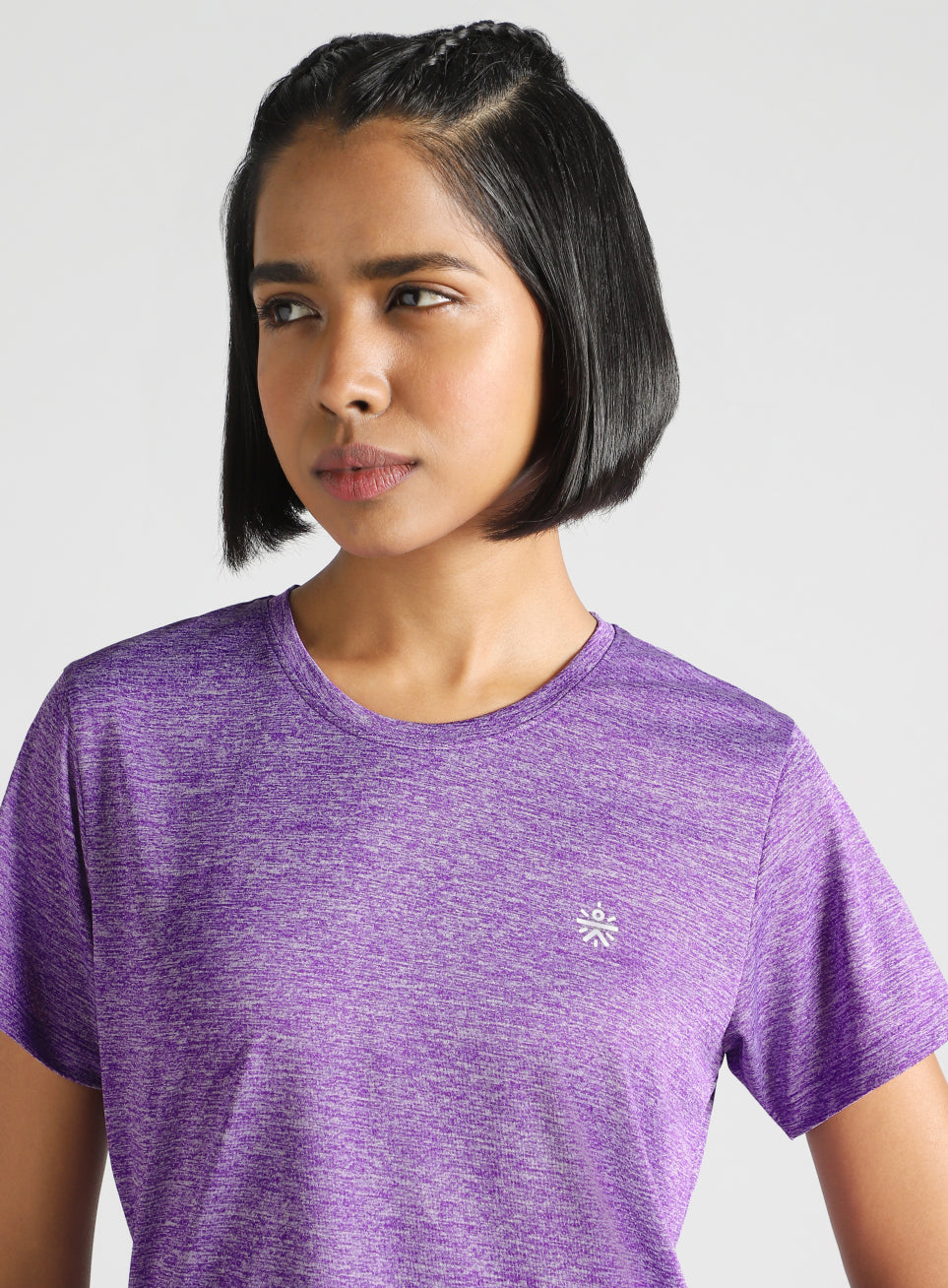 Women's Purple Textured Active T-Shirt