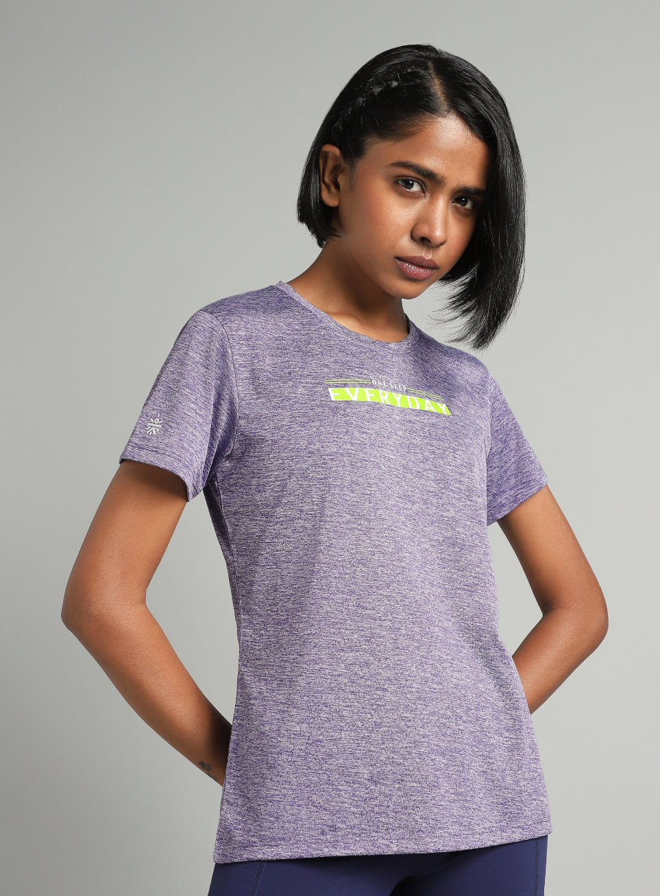 Women's Purple Training Textured T-shirt
