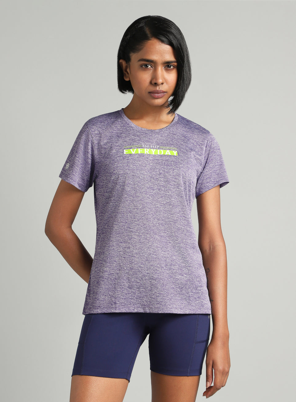 Women's Purple Training Textured T-shirt