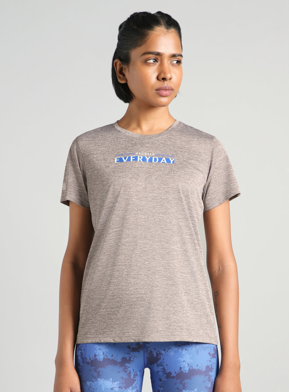 Women's Pink Training Textured T-shirt