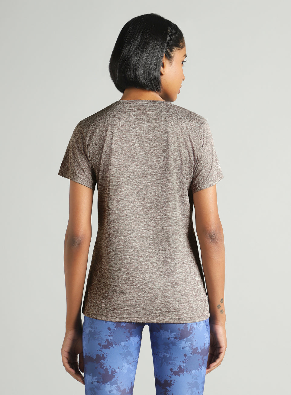 Women's Grey Training Textured T-shirt