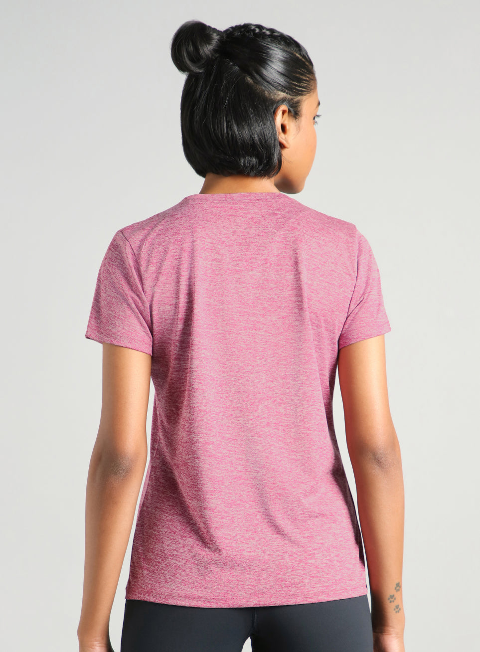 Women's Pink Training Textured T-shirt