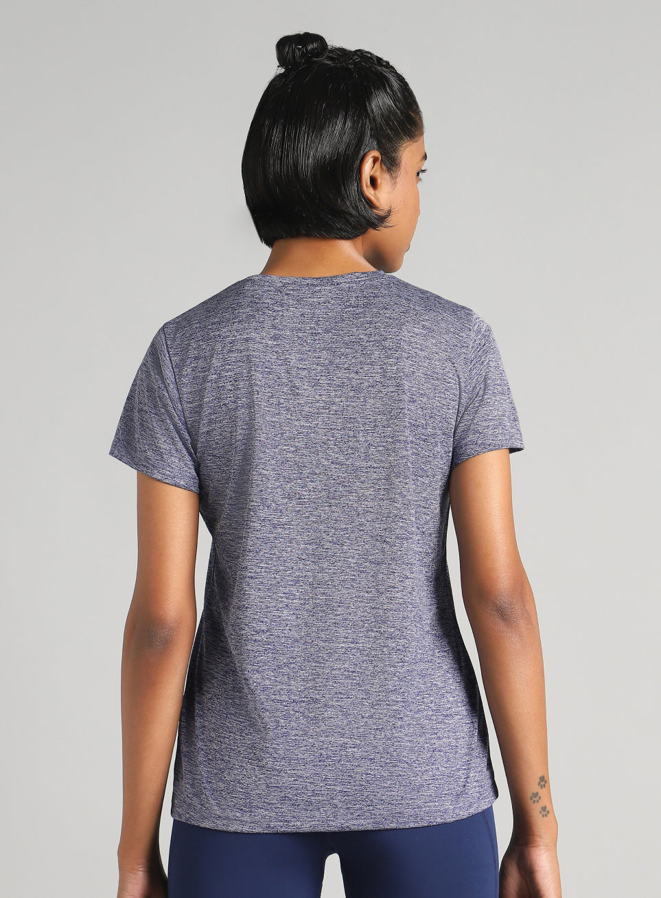 Women's Blue Training Textured T-shirt