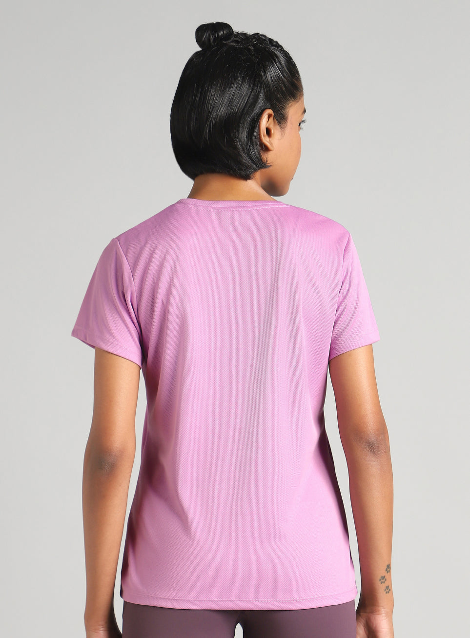 Women's Purple Performance T-Shirt with Minimal Graphic