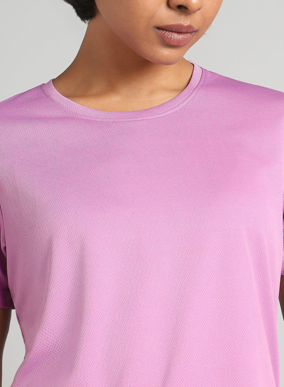 Women's Purple Performance T-Shirt with Minimal Graphic