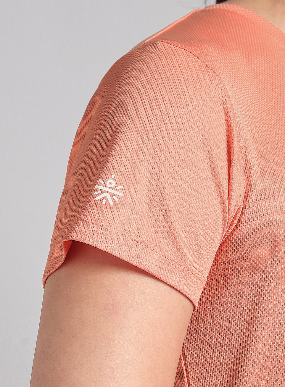 Women's Peach Performance T-Shirt with Minimal Graphic