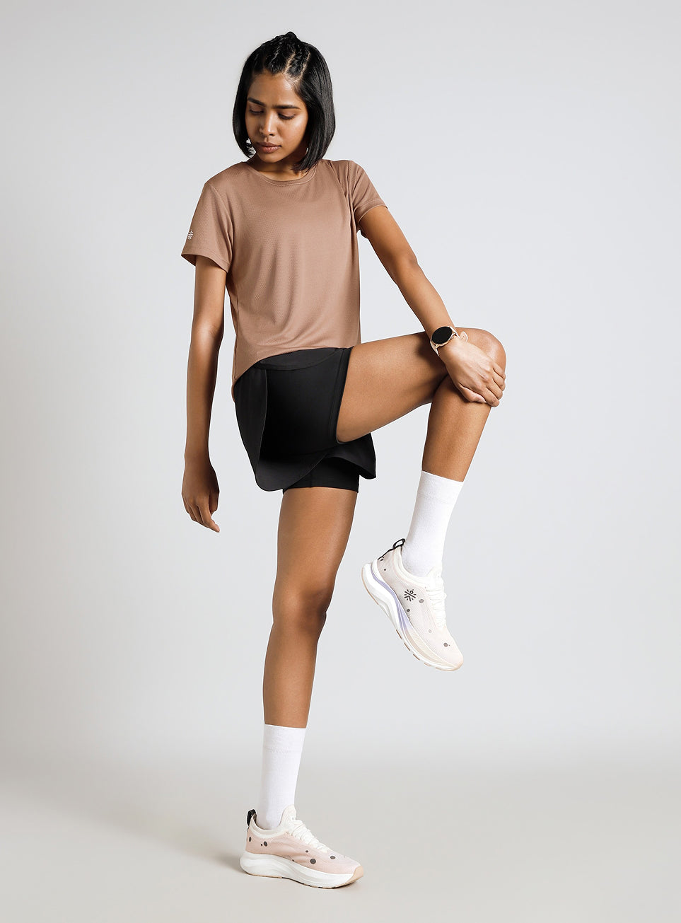 Women's Brown Performance T-shirt