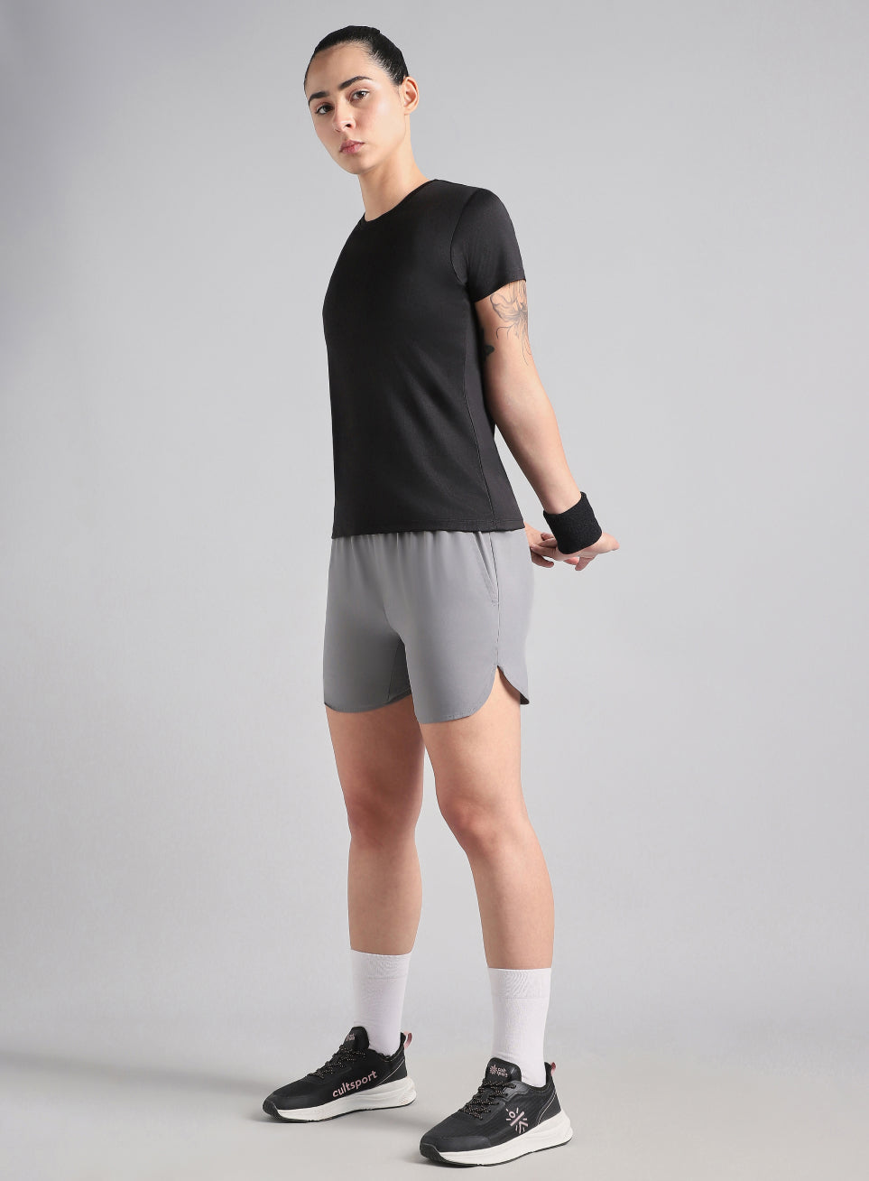 Women's Black Melange Performance T-Shirt