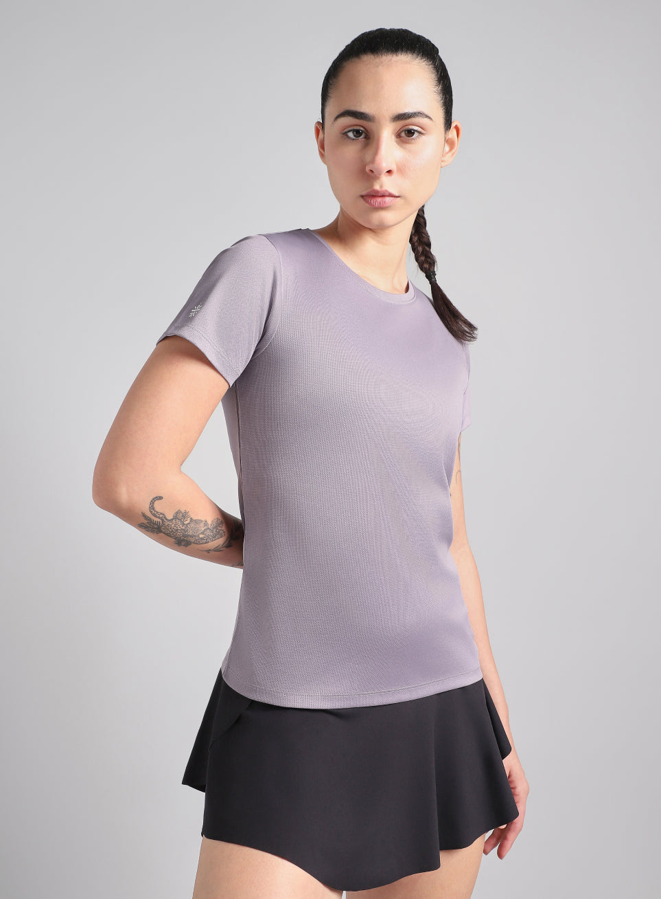 Women's Purple Melange Performance T-Shirt