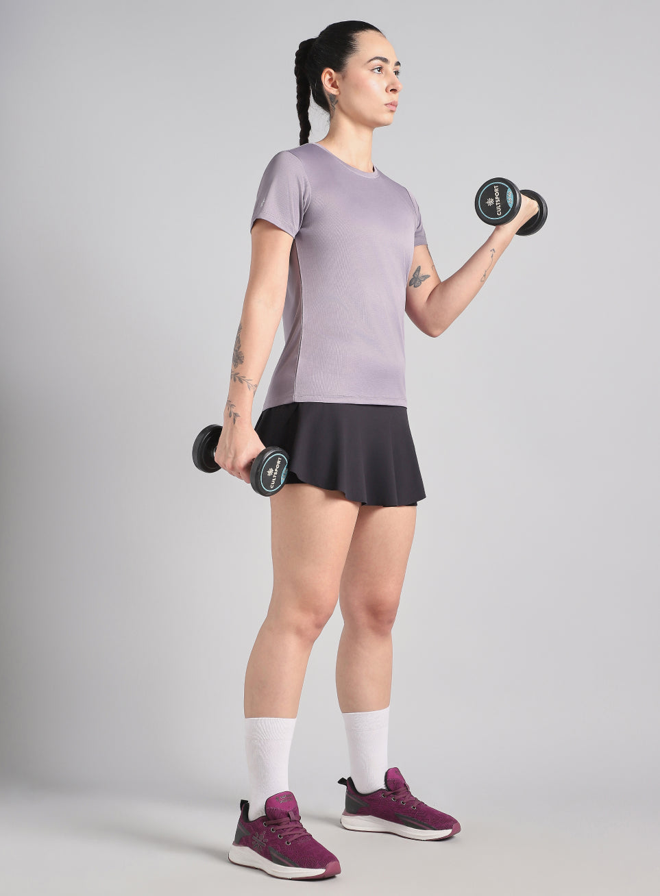 Women's Purple Melange Performance T-Shirt