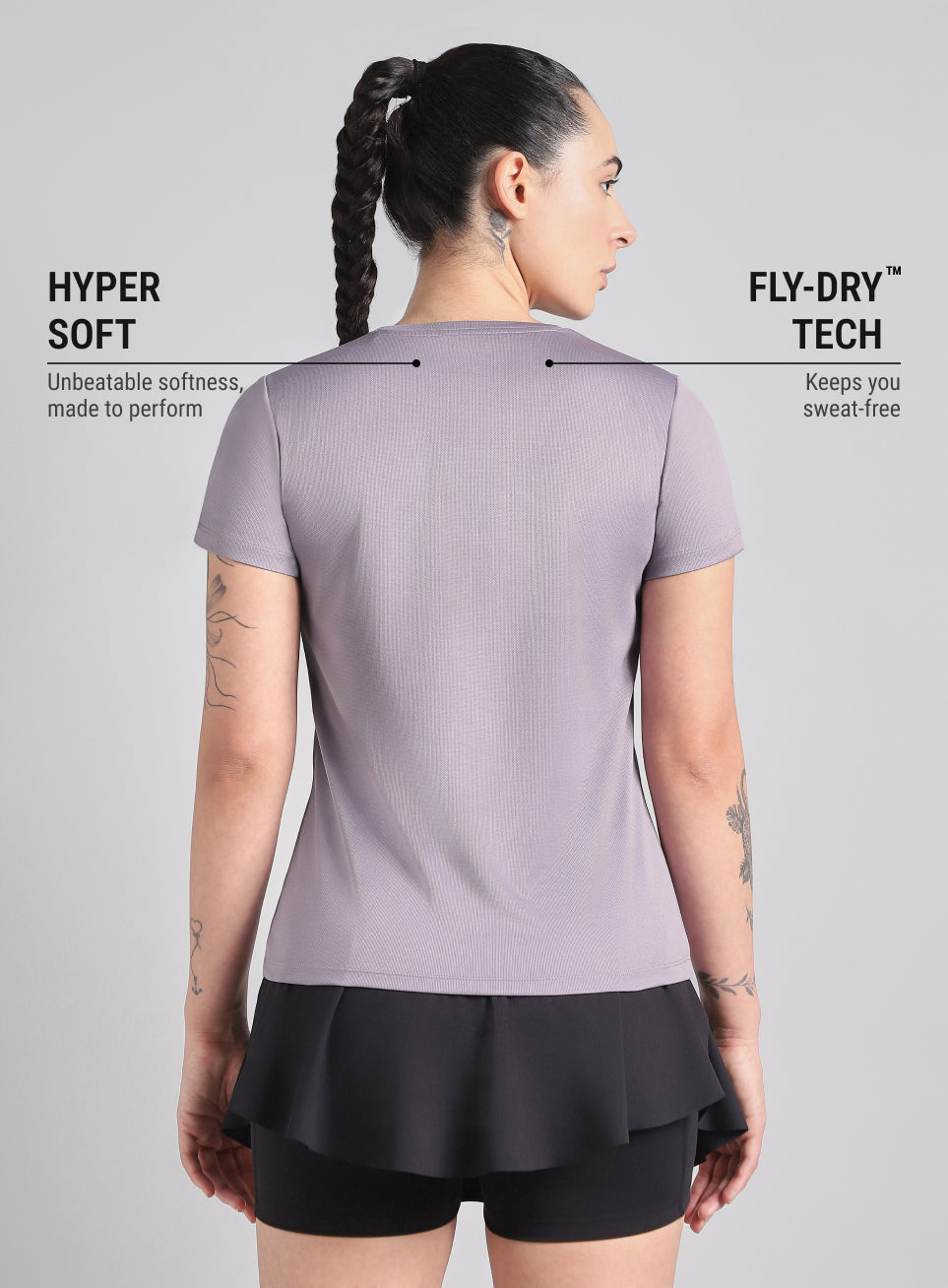Women's Purple Melange Performance T-Shirt