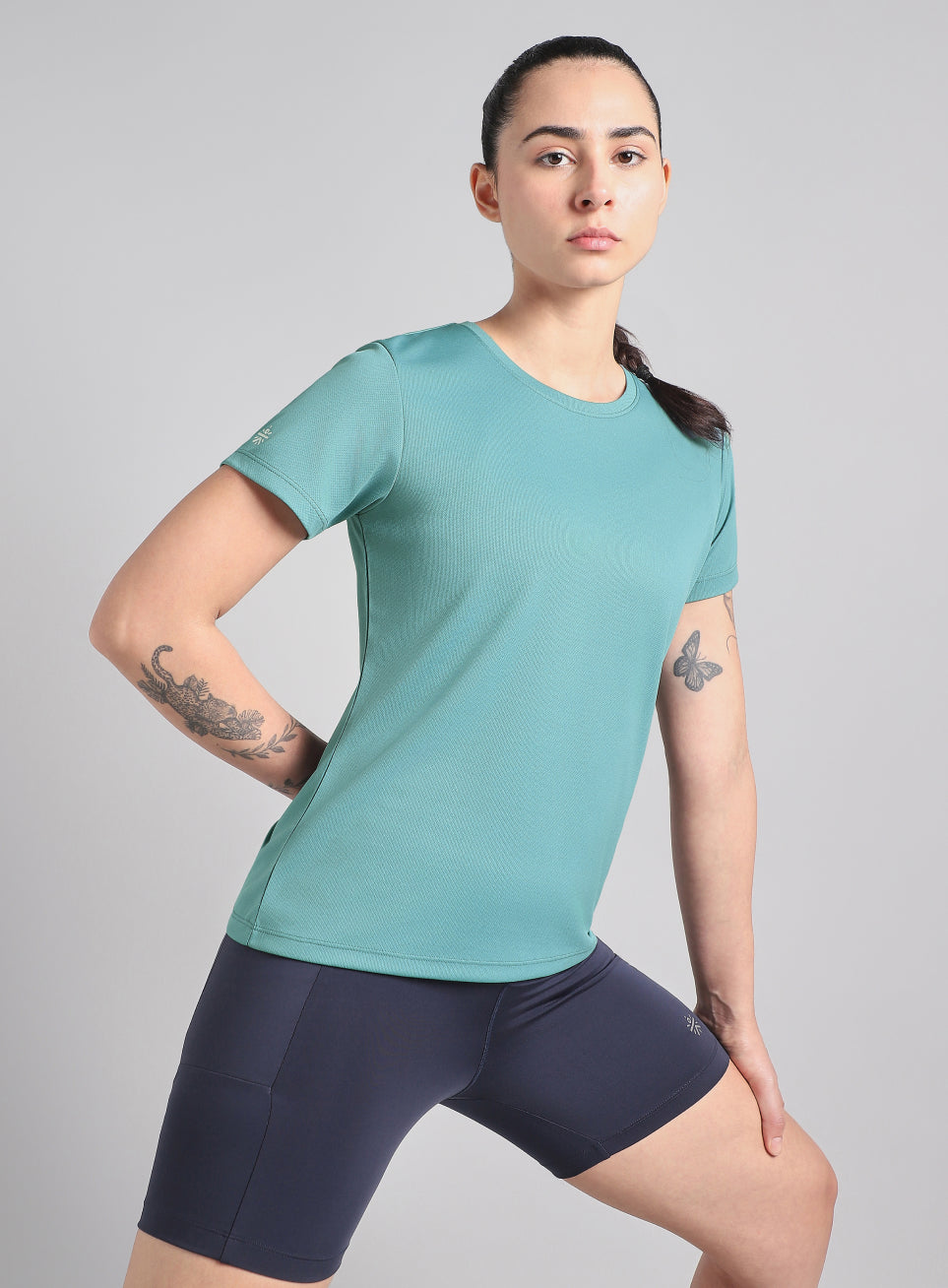 Women's Blue Melange Performance T-Shirt