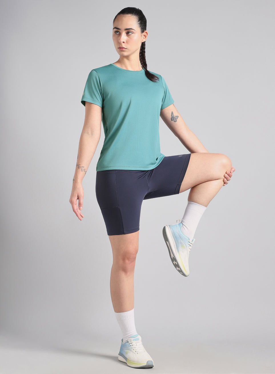 Women's Blue Melange Performance T-Shirt