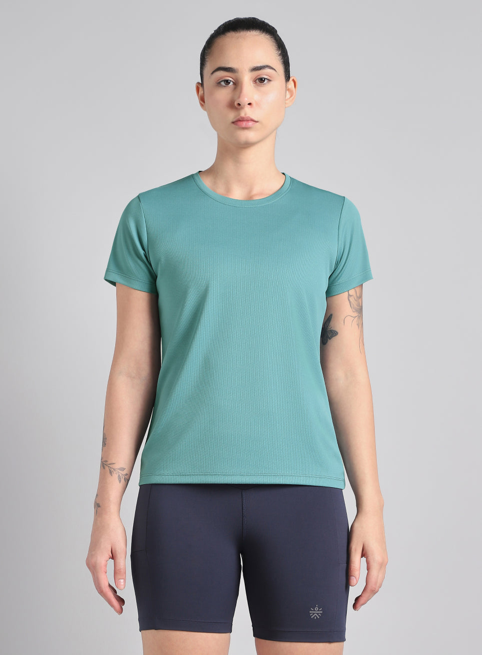 Women's Blue Melange Performance T-Shirt