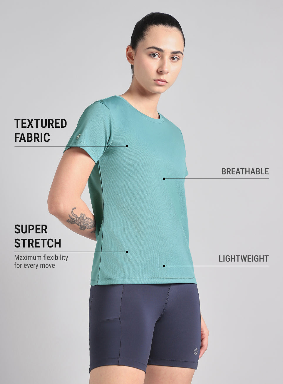 Women's Blue Melange Performance T-Shirt