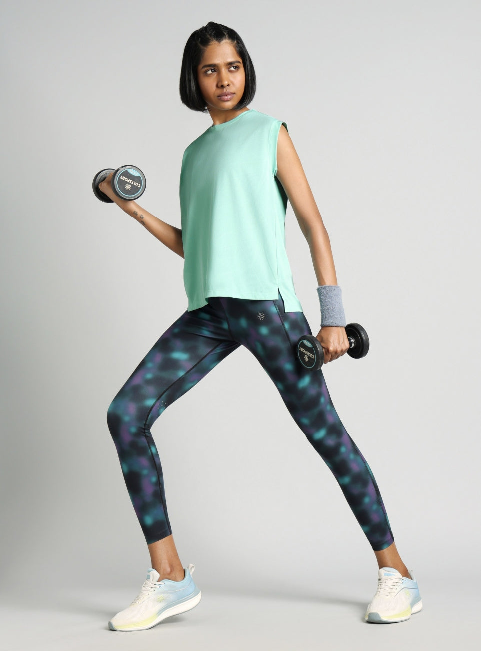 Women's Blue Boxy Fit Training Tank