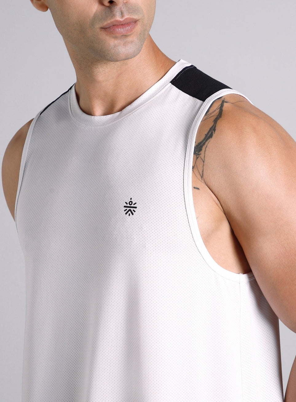 Men's White Train All Day Tank
