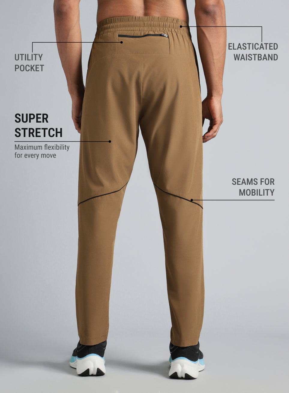 Men's Beige Speed Run Trackpants