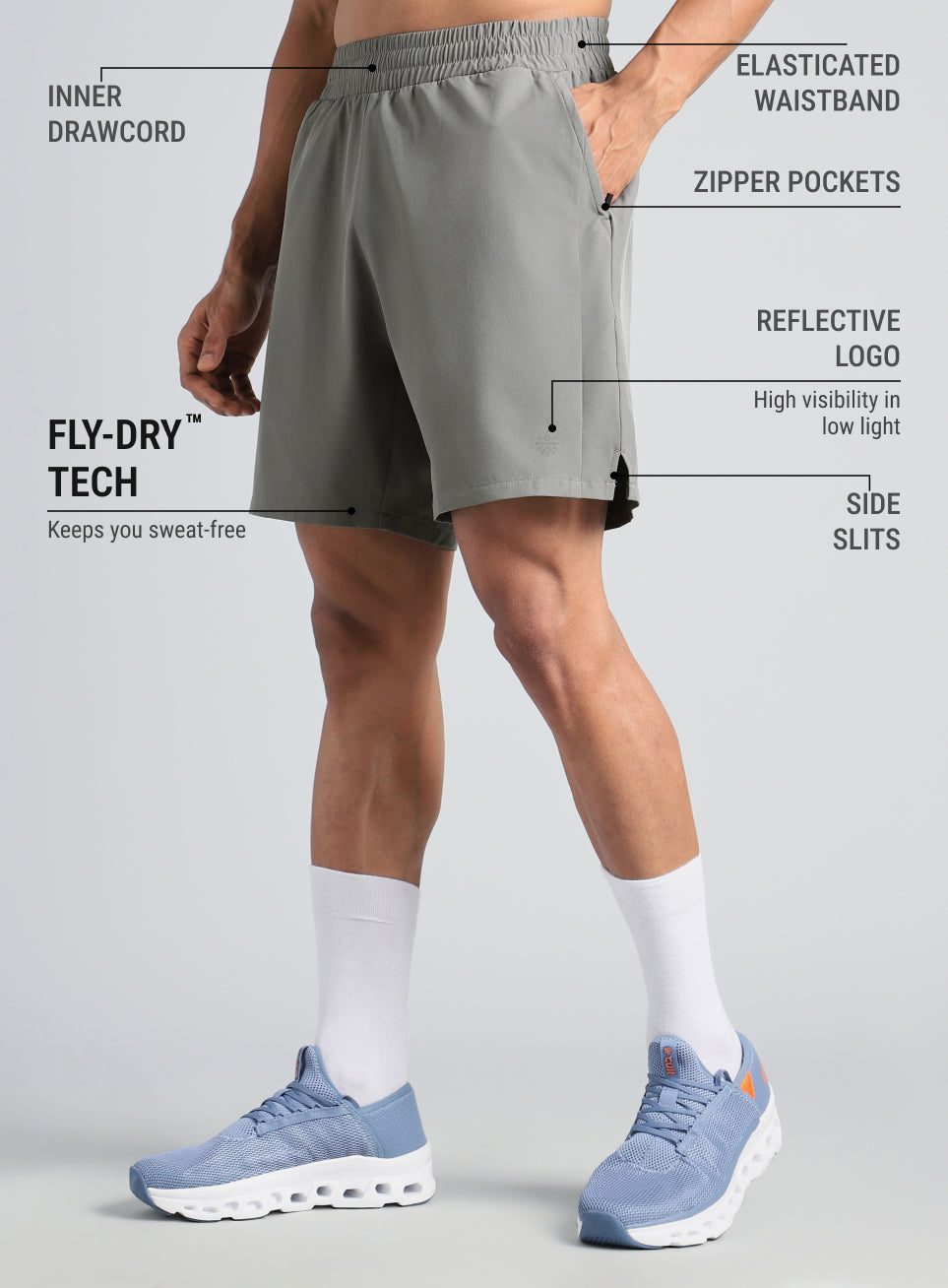 Men's Grey Run Max Shorts
