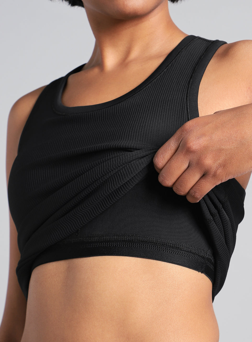 Women's Black Run Built-In Tank