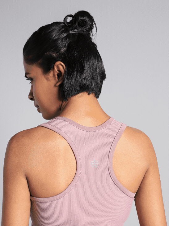 Women's Pink Run Built-In Tank Sports Bra