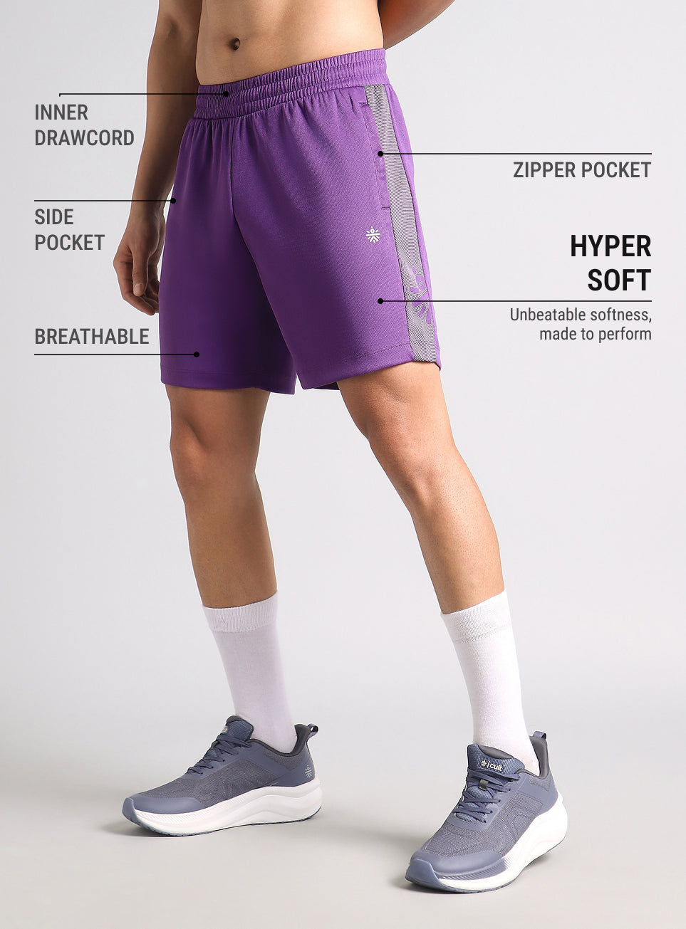 Men's Purple Power Move Training Shorts