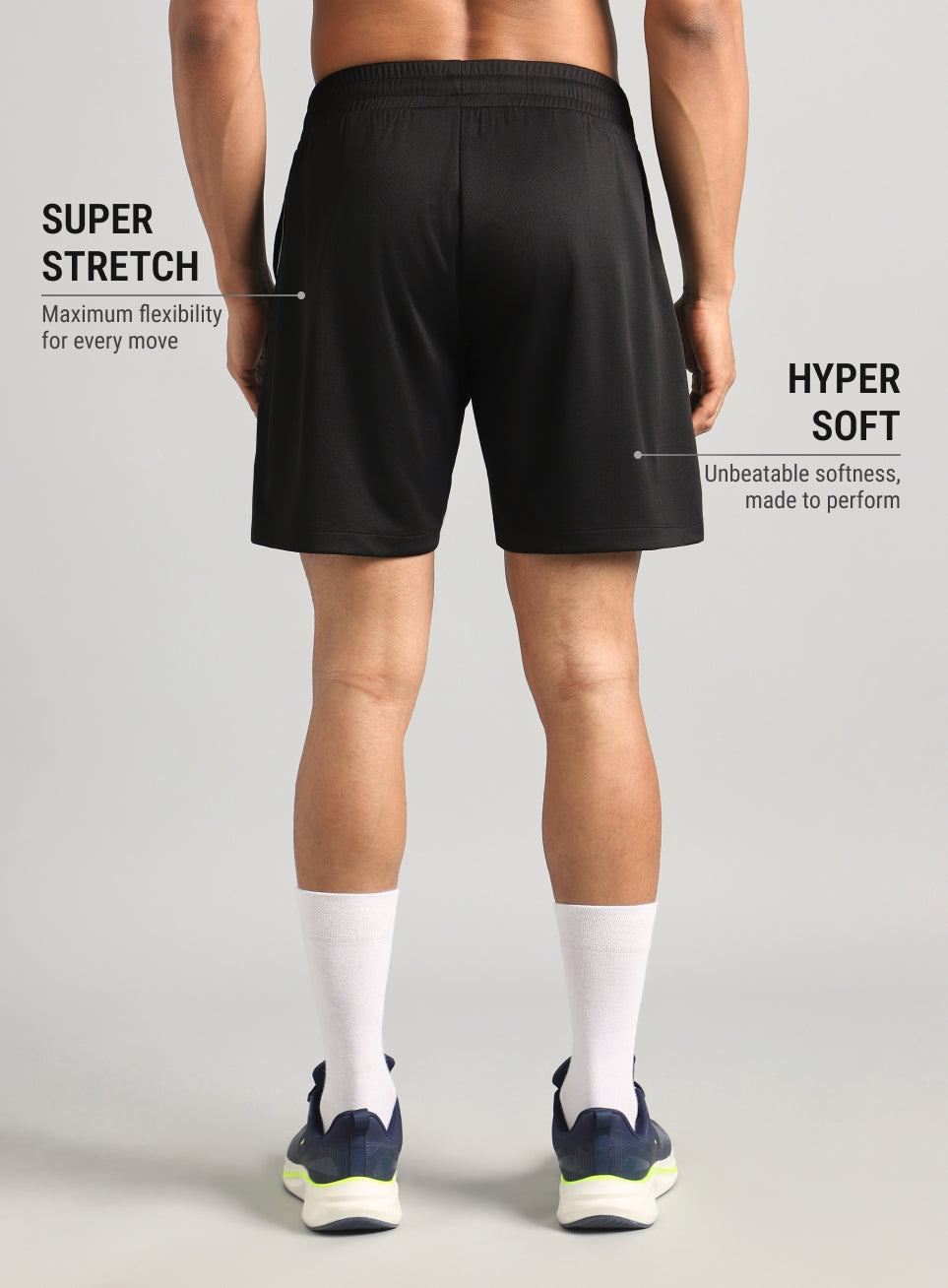 Men's Black Power Pop Active Shorts
