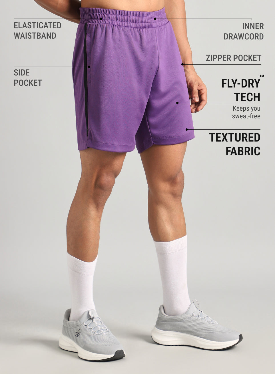 Men's Purple Power Pop Active Shorts