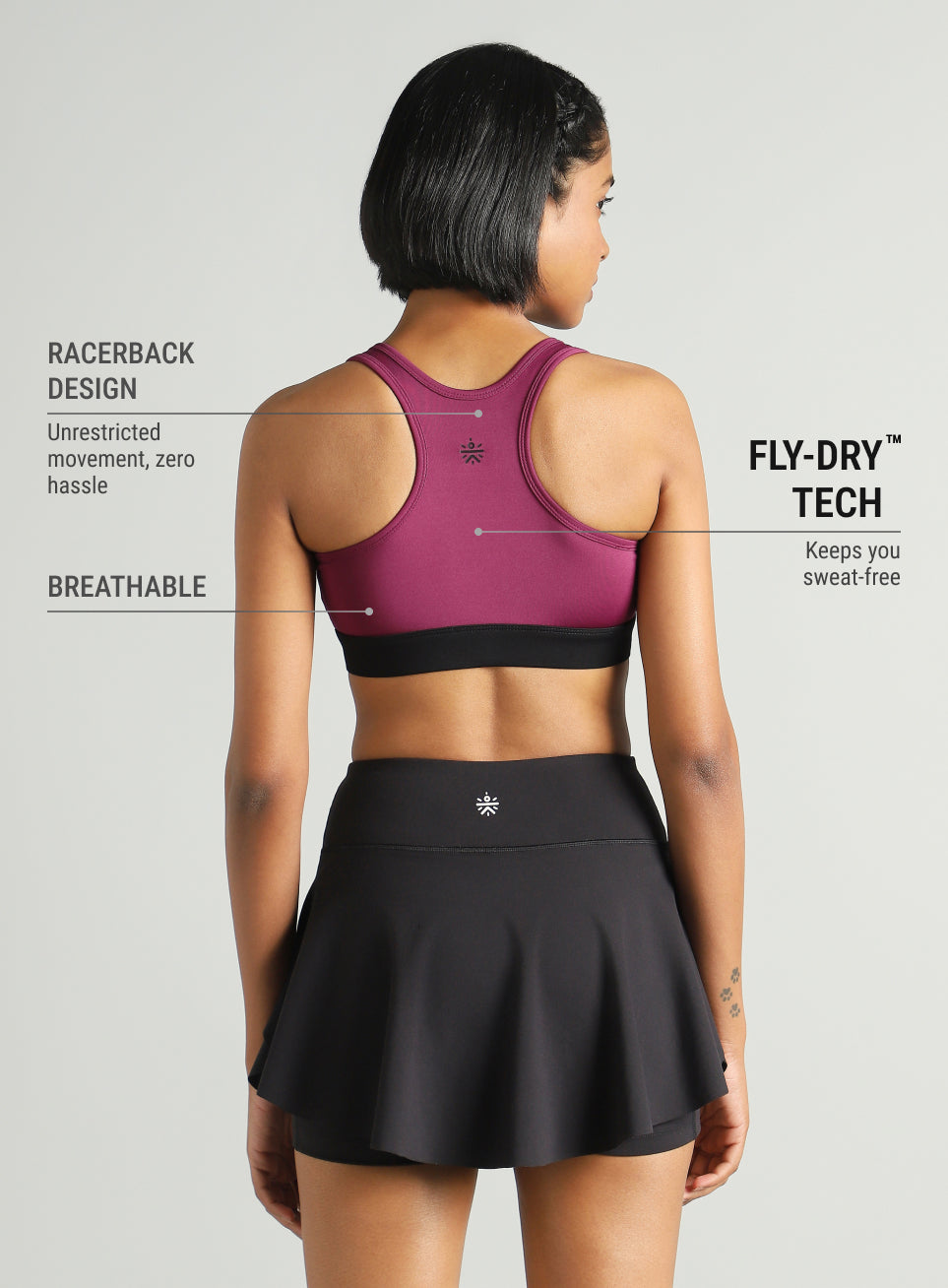Women's Maroon Front Zip High Support Training Bra