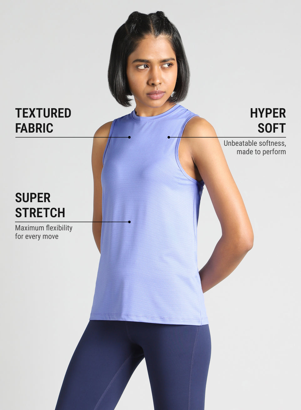 Women's Blue Swift Back Vent Training Tank Top