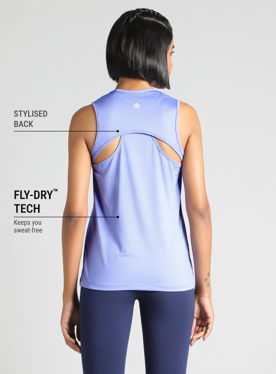 Women's Blue Swift Back Vent Training Tank Top