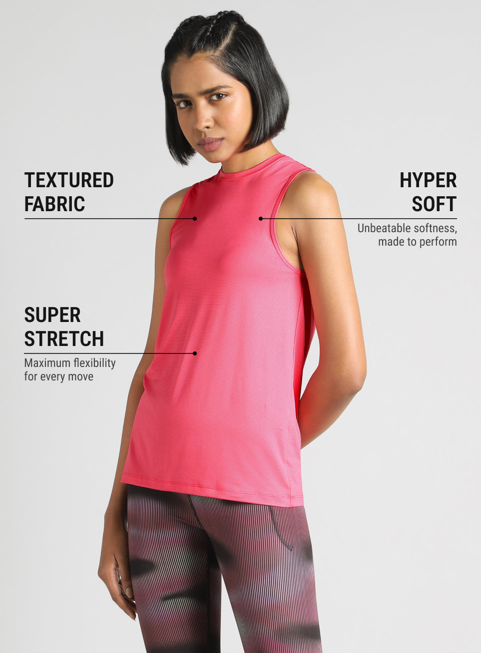 Women's Pink Swift Back Vent Training Tank Top