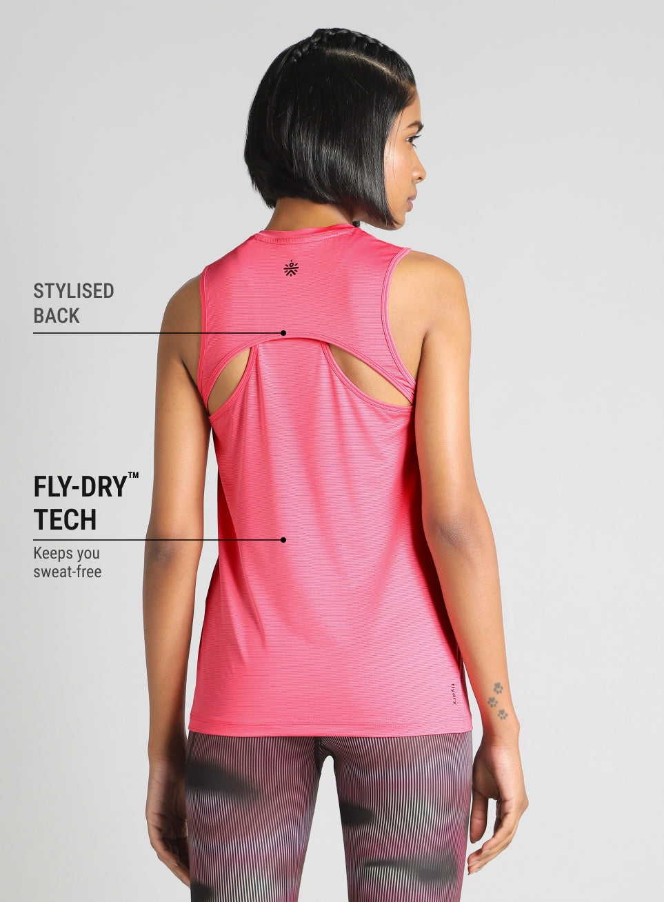 Women's Pink Swift Back Vent Training Tank Top
