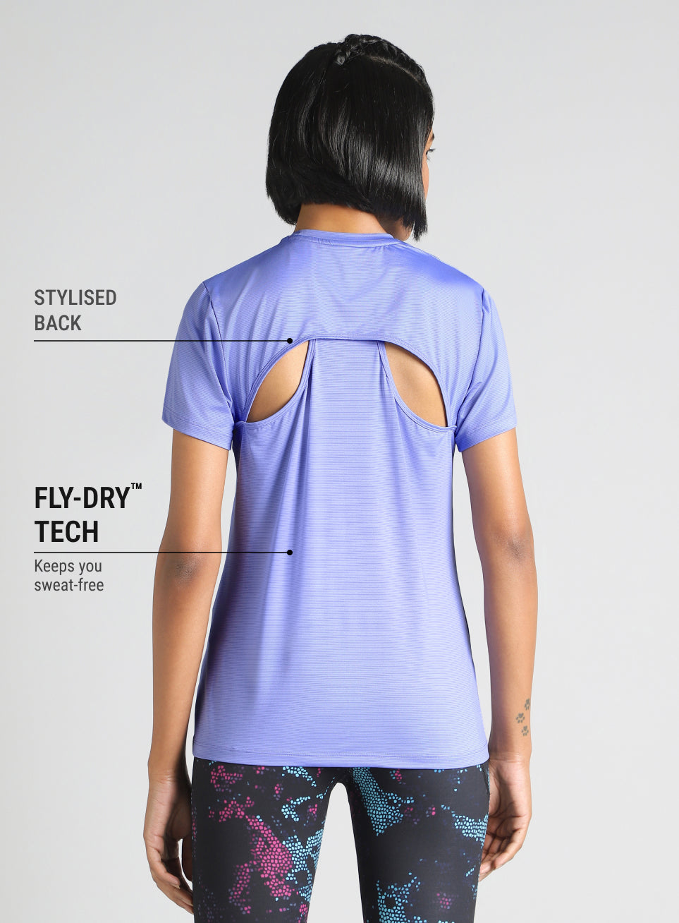 Women's Blue Swift Back Vent Training T-Shirt