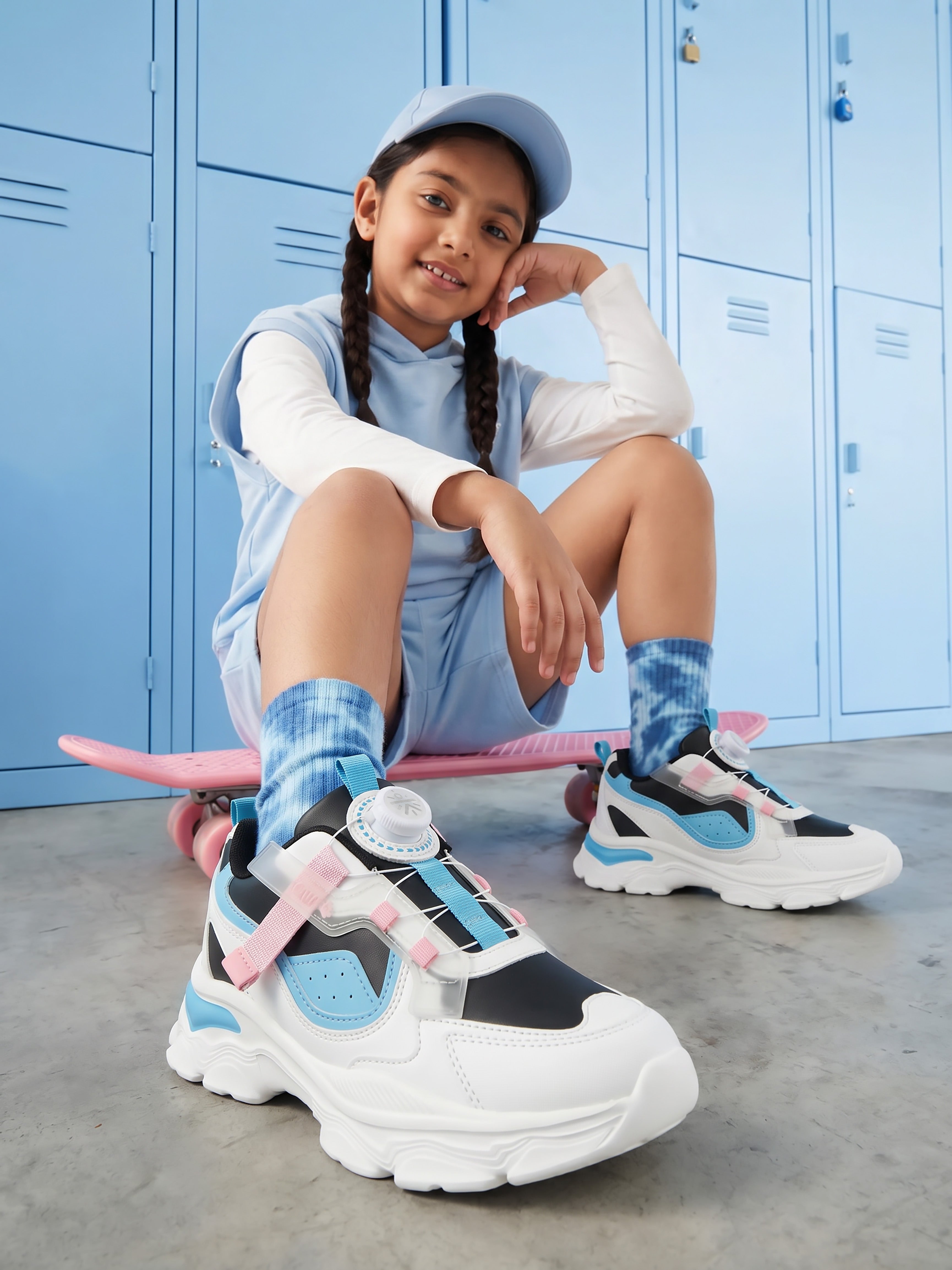 cult Kids' Zoomster Sneakers - White/Black