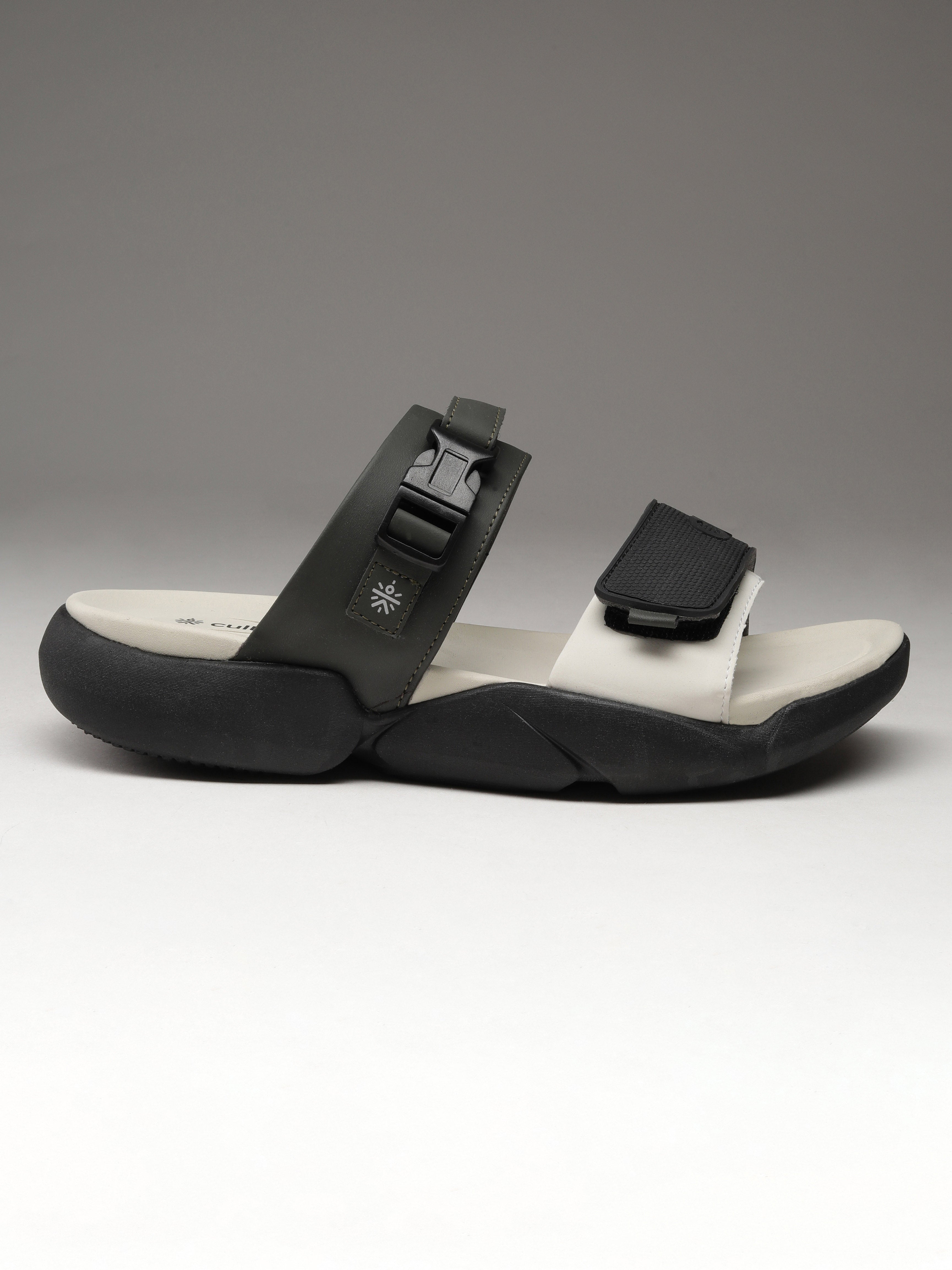 cult Men's GripFlex Sliders - Beige/Olive