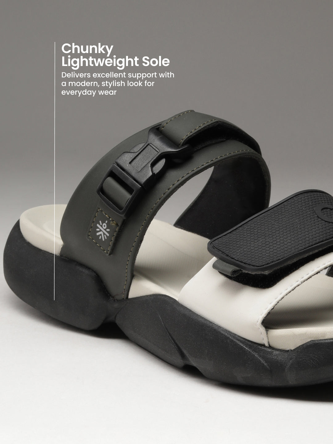 cult Men's GripFlex Sliders - Beige/Olive