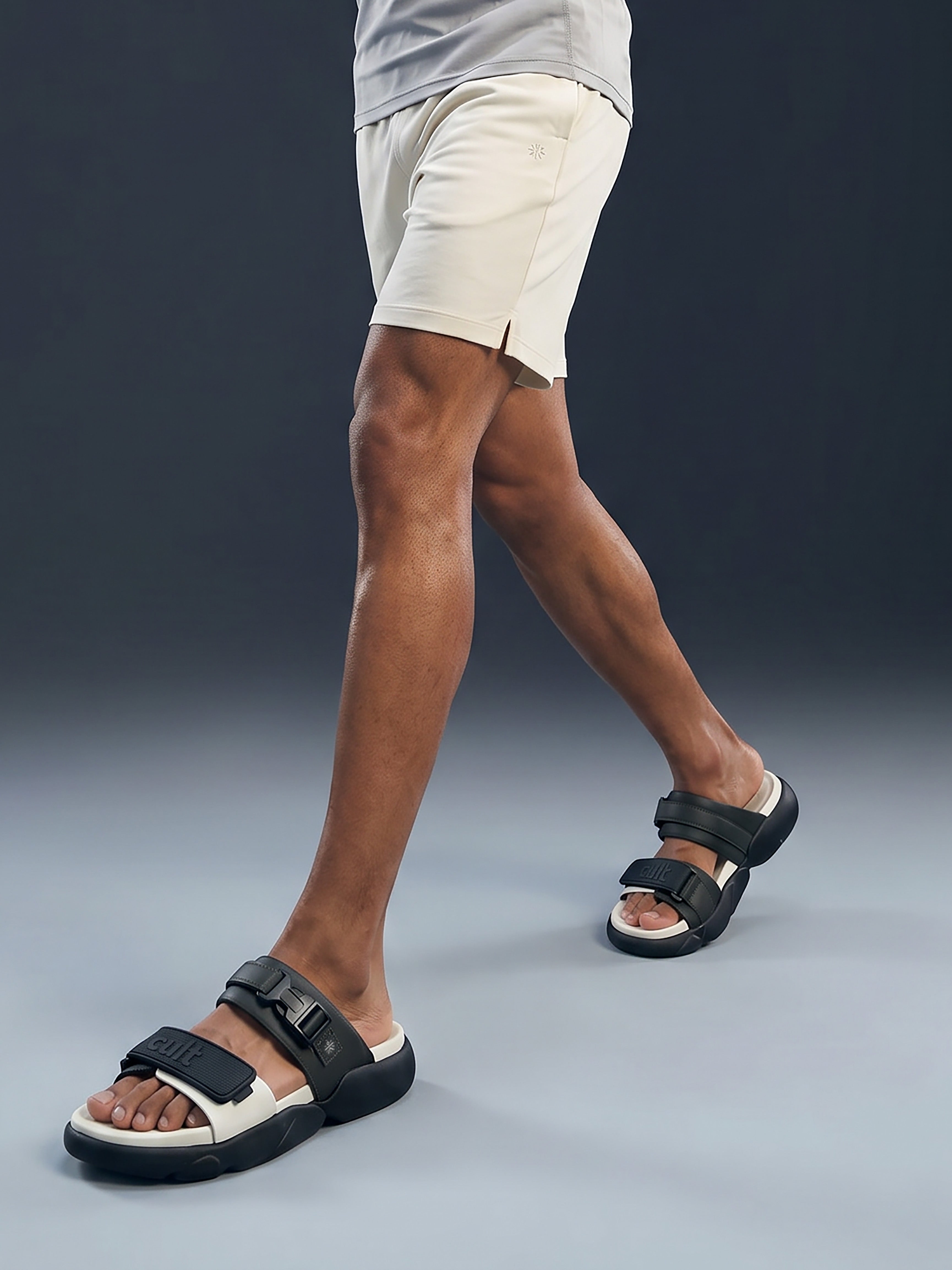 cult Men's GripFlex Sliders - Beige/Olive
