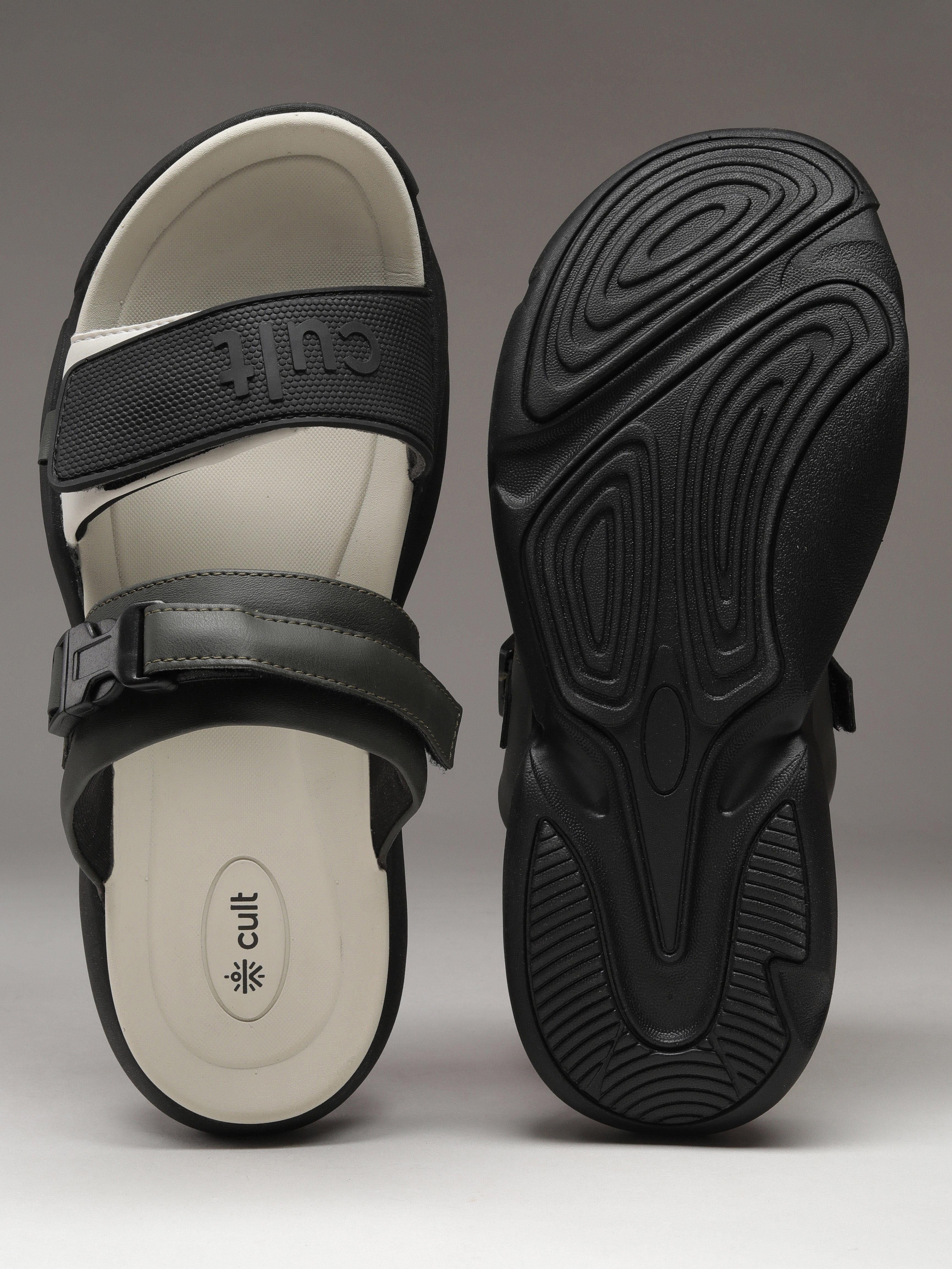 cult Men's GripFlex Sliders - Beige/Olive