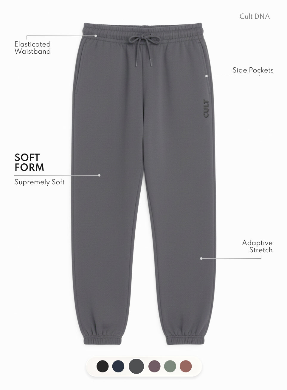 Women's Dark Grey Soft Form Classic Joggers