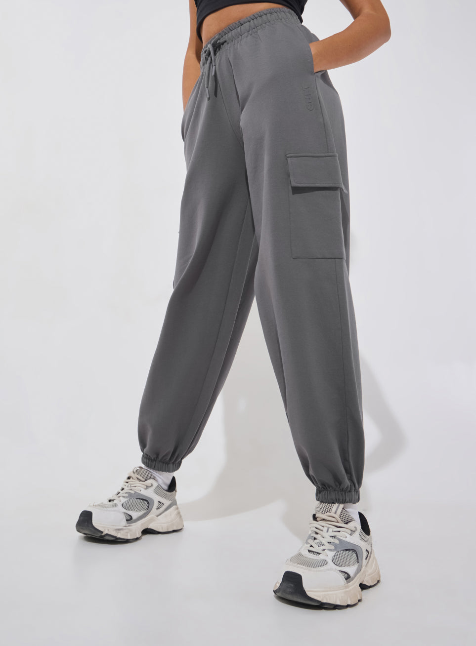 Women's Dark Grey Soft Form Loose Fit Joggers