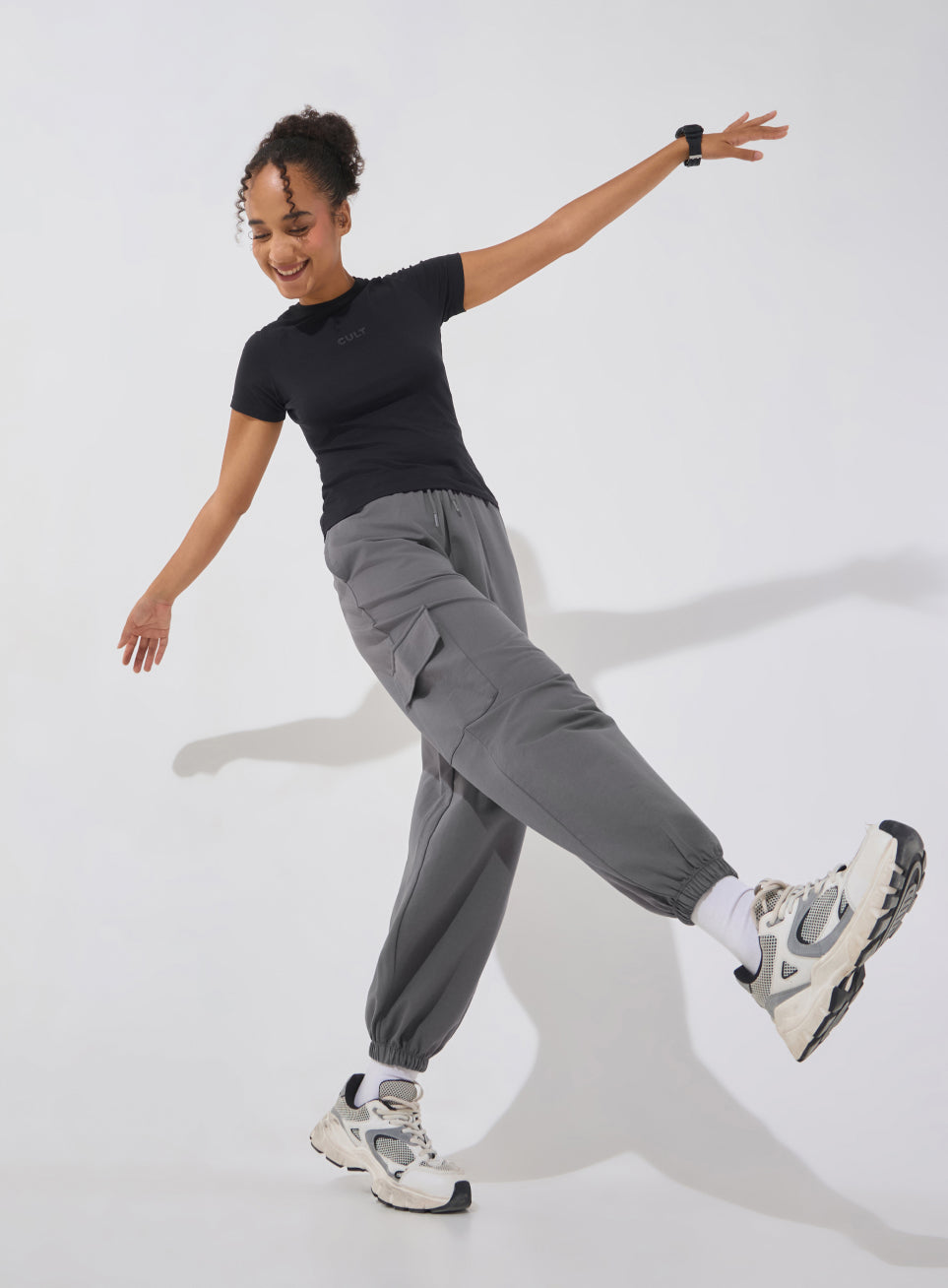 Women's Dark Grey Soft Form Loose Fit Joggers