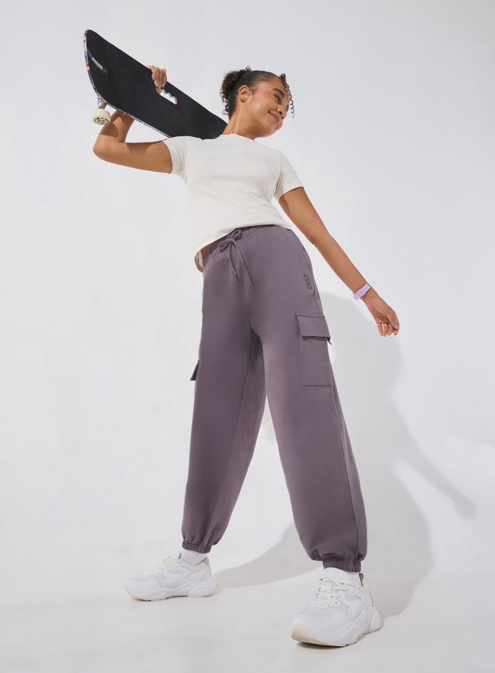 Women's Purple Soft Form Loose Fit Joggers