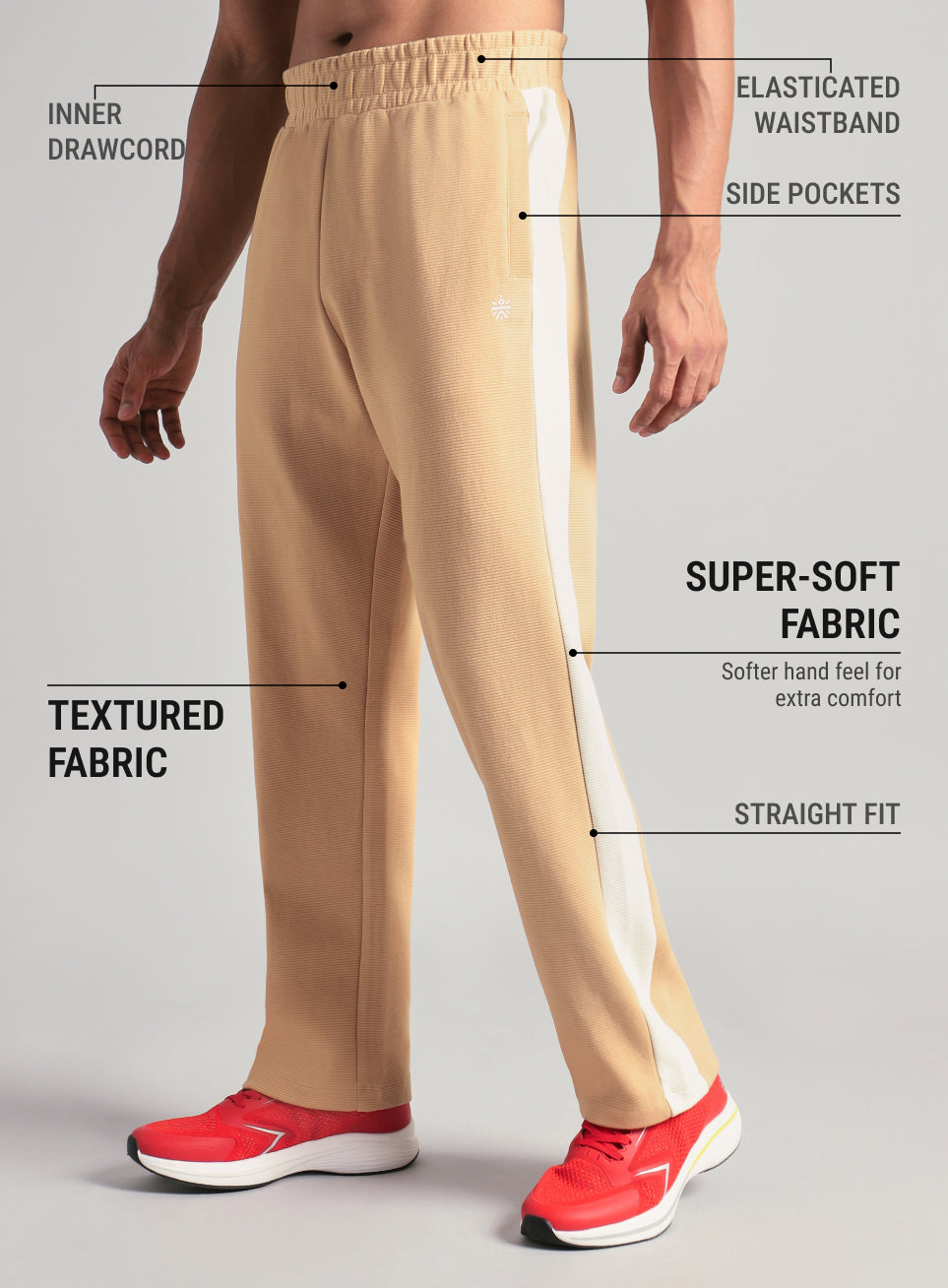 Men's Tan Colourplay Trackpants