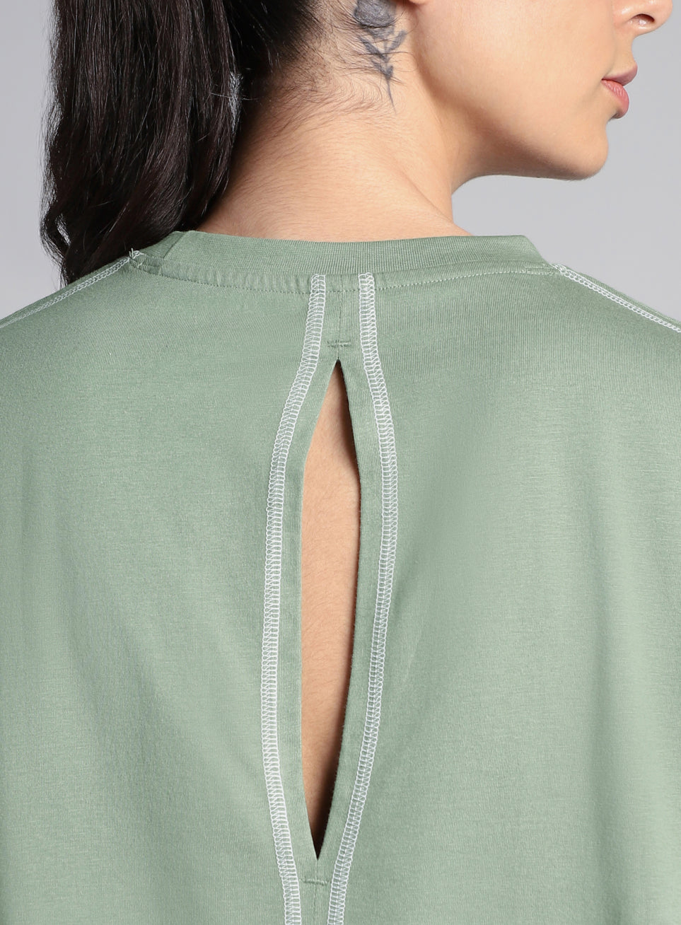 Women's Green Unity Boxy Crop Fit Top