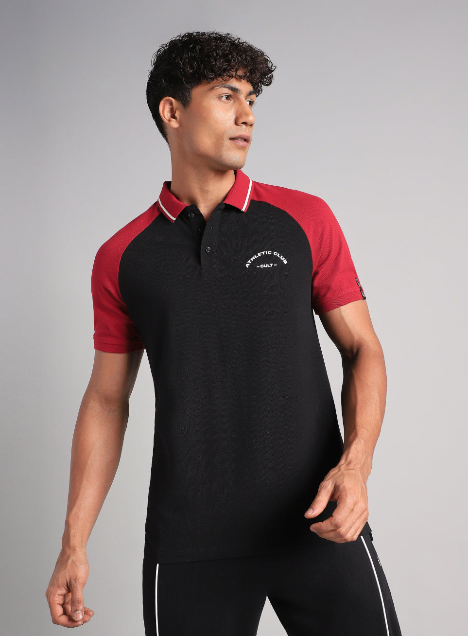 Men's Black Athletic Club Polo T-Shirt