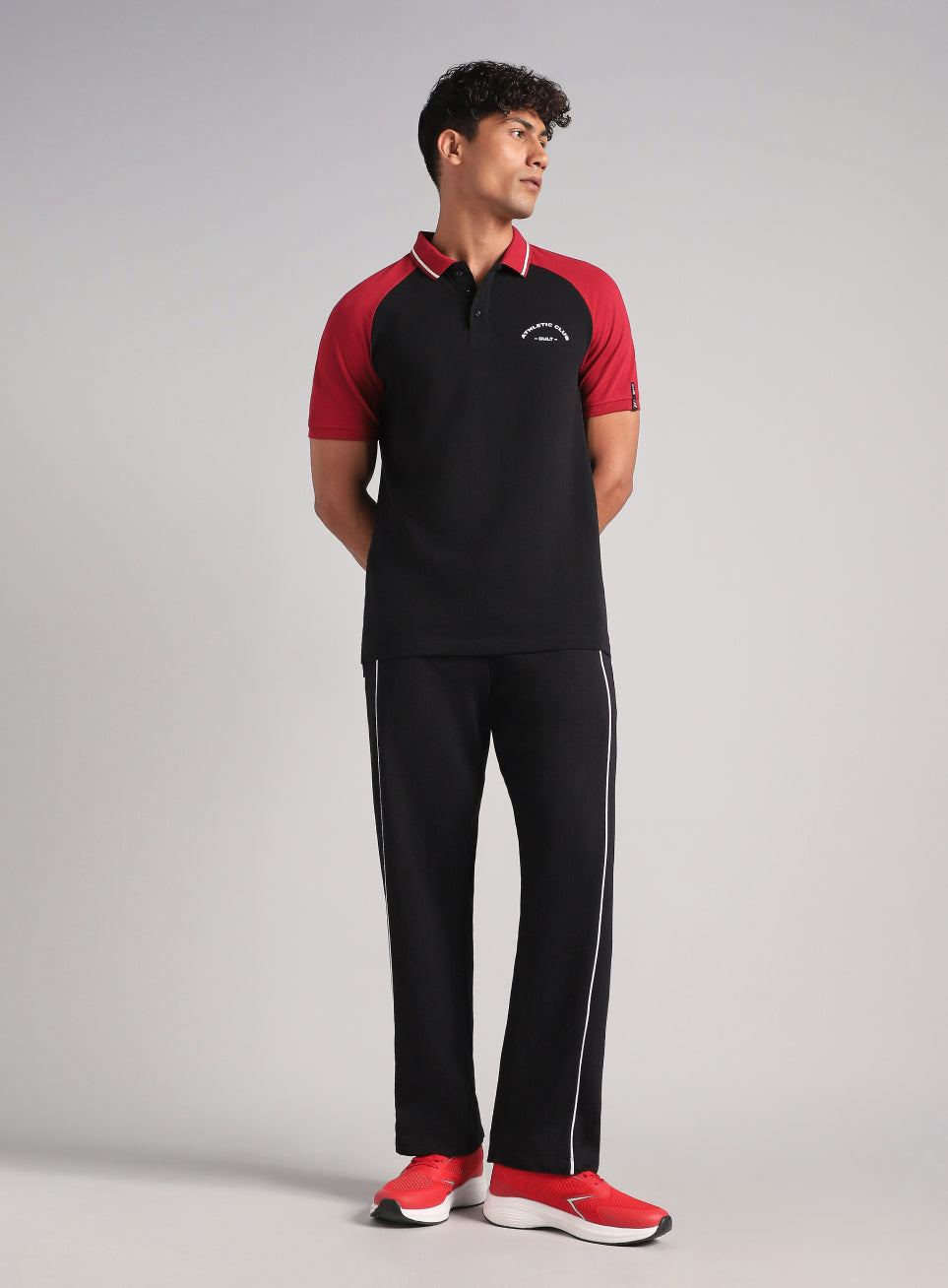 Men's Black Athletic Club Polo T-Shirt