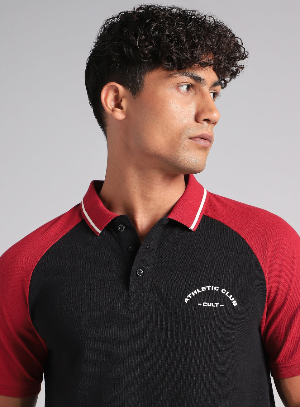 Men's Black Athletic Club Polo T-Shirt